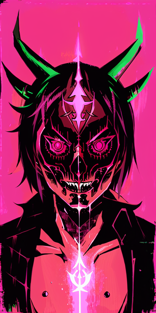 a demon with magic, pink color,     <lora:tarot card 512x1024:0.8>